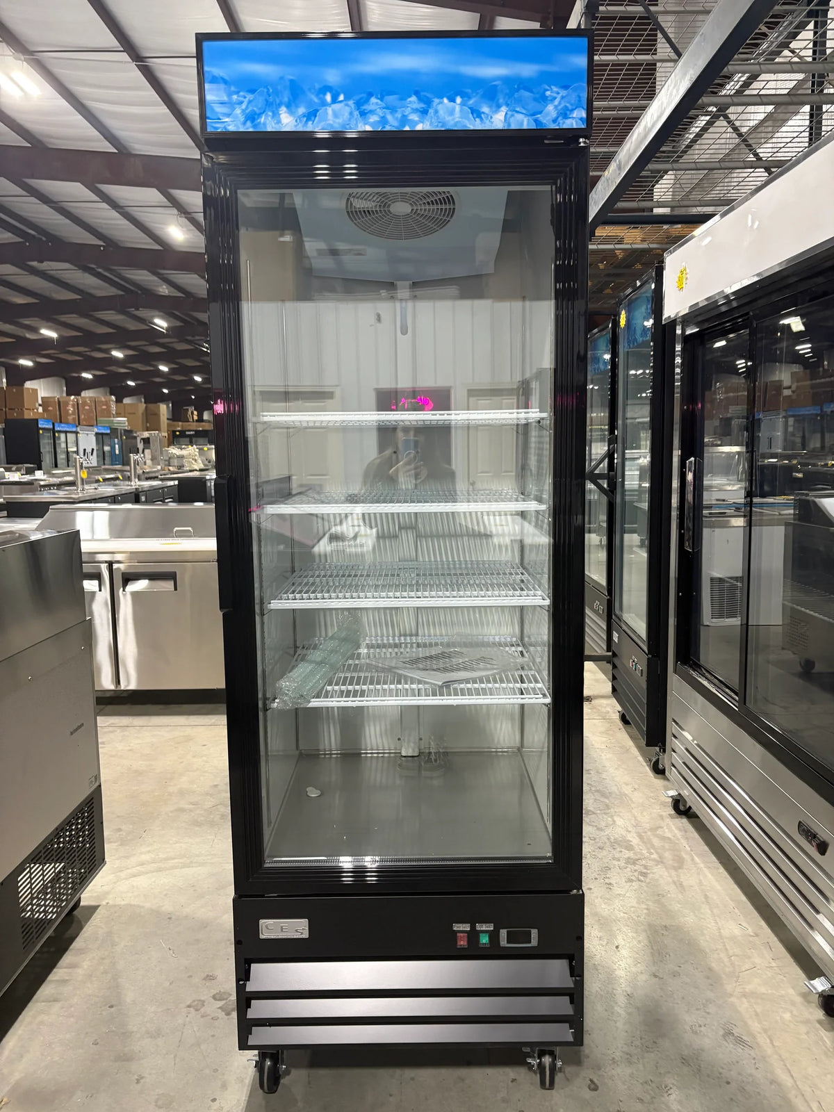 CES Single Door Glass Freezer - 23 Cu. Ft.