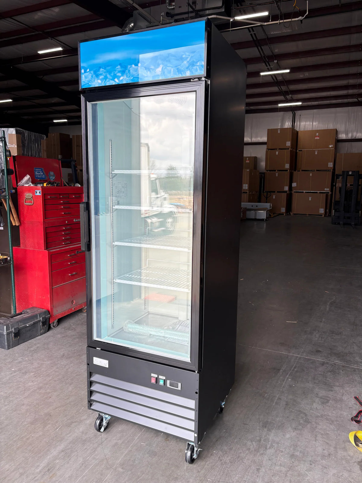 CES Single Door Glass Freezer - 13 Cu. Ft.