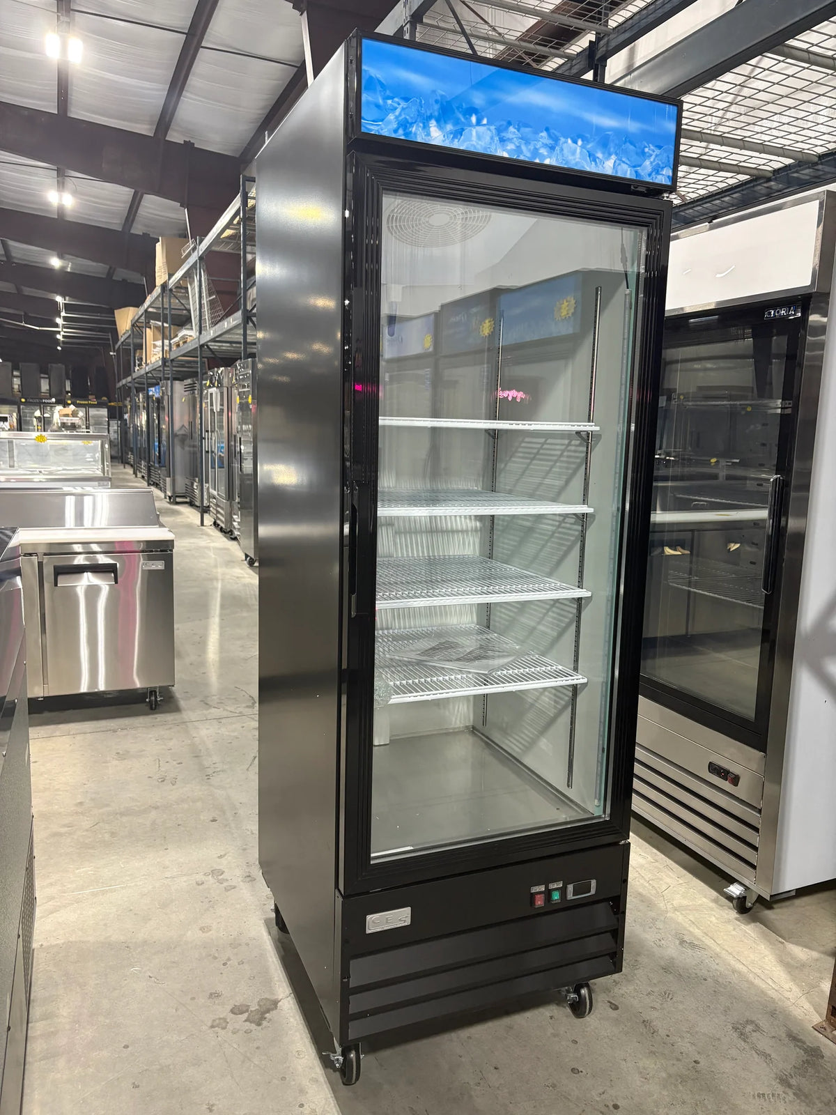 CES Single Door Glass Freezer - 23 Cu. Ft.